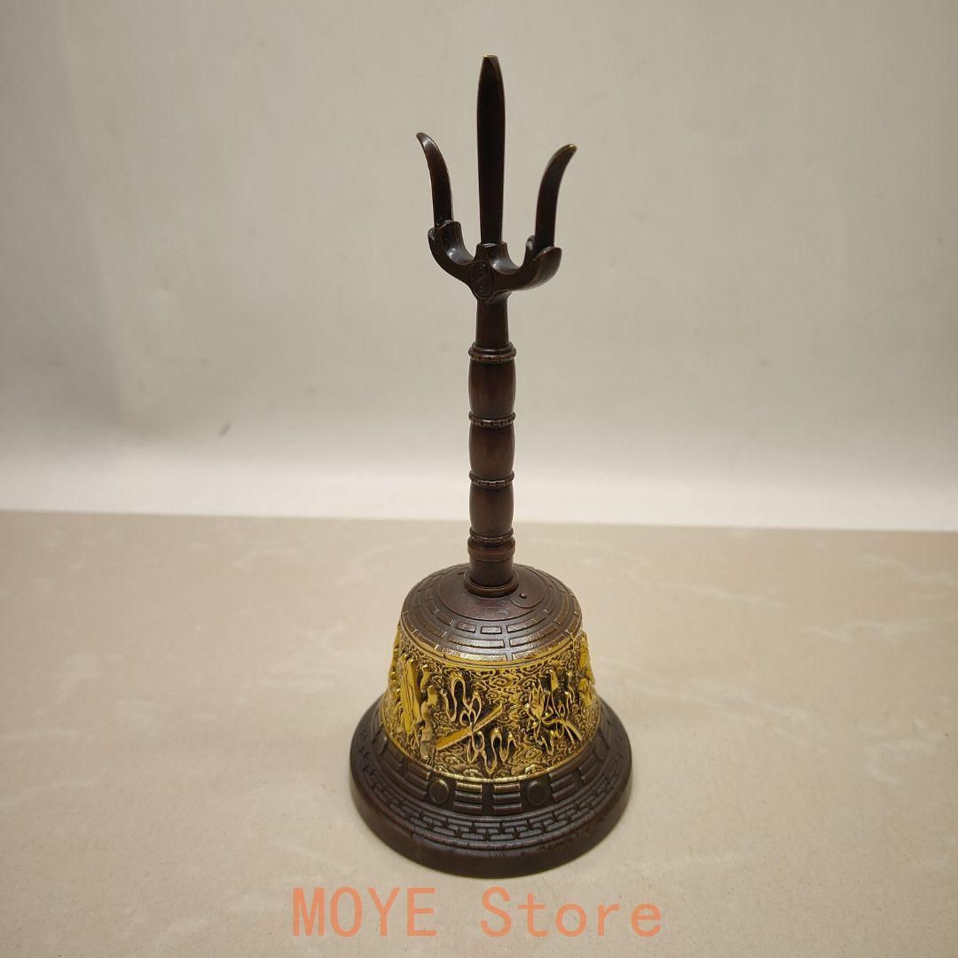 仏教美術 法器 紫微諱三清道祖八卦鈴 三叉鈴 太極鈴鎮宅辟邪 開運風水 招財置物 銅製八仙鈴 三清鈴 三叉法器 道家用品太極八卦鈴 鎮宅辟邪 開運風水