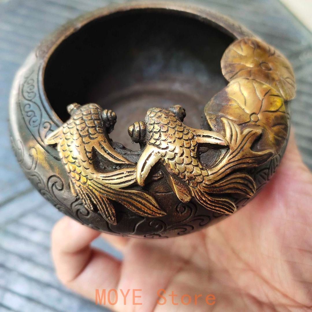 銅器 金魚筆洗 灰皿 硯 書道具 文房具 装飾品 工芸品 置物 - メルカリ