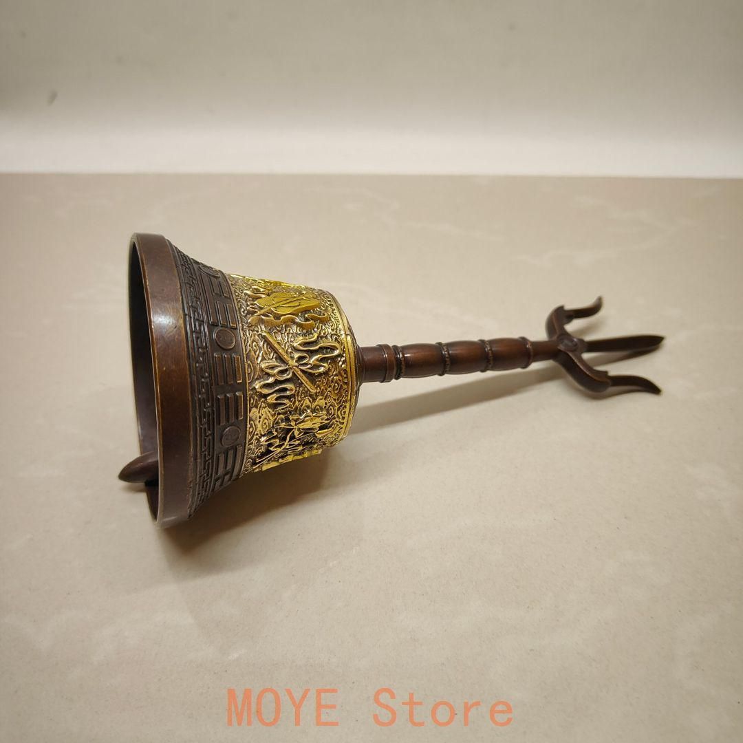 銅製八仙鈴 三清鈴 三叉法器 道家用品太極八卦鈴 鎮宅辟邪 開運風水