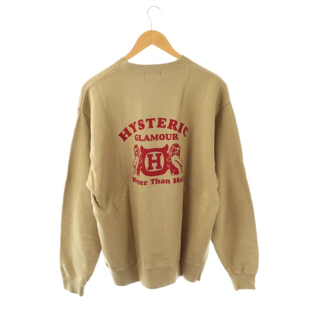 HYSTERIC GLAMOUR スウェット トレーナー ベージュ Lサイズ ヒステリックグラマー HYSTERIC GLAMOUR 23AW HOTTER THAN HELL