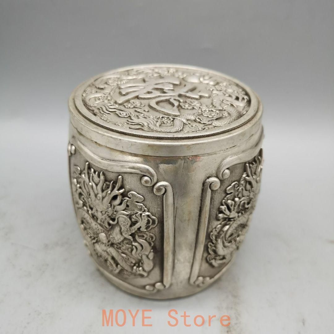 銅製 福字竜紋茶壺 茶桶 茶道具 香道具 装飾品 工芸品 置物 - メルカリ