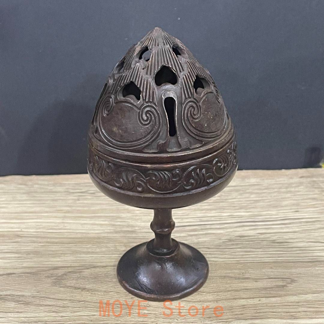銅製 博山炉 檀香炉 室内アロマ炉 茶道具 香道具 装飾品 工芸品 置物