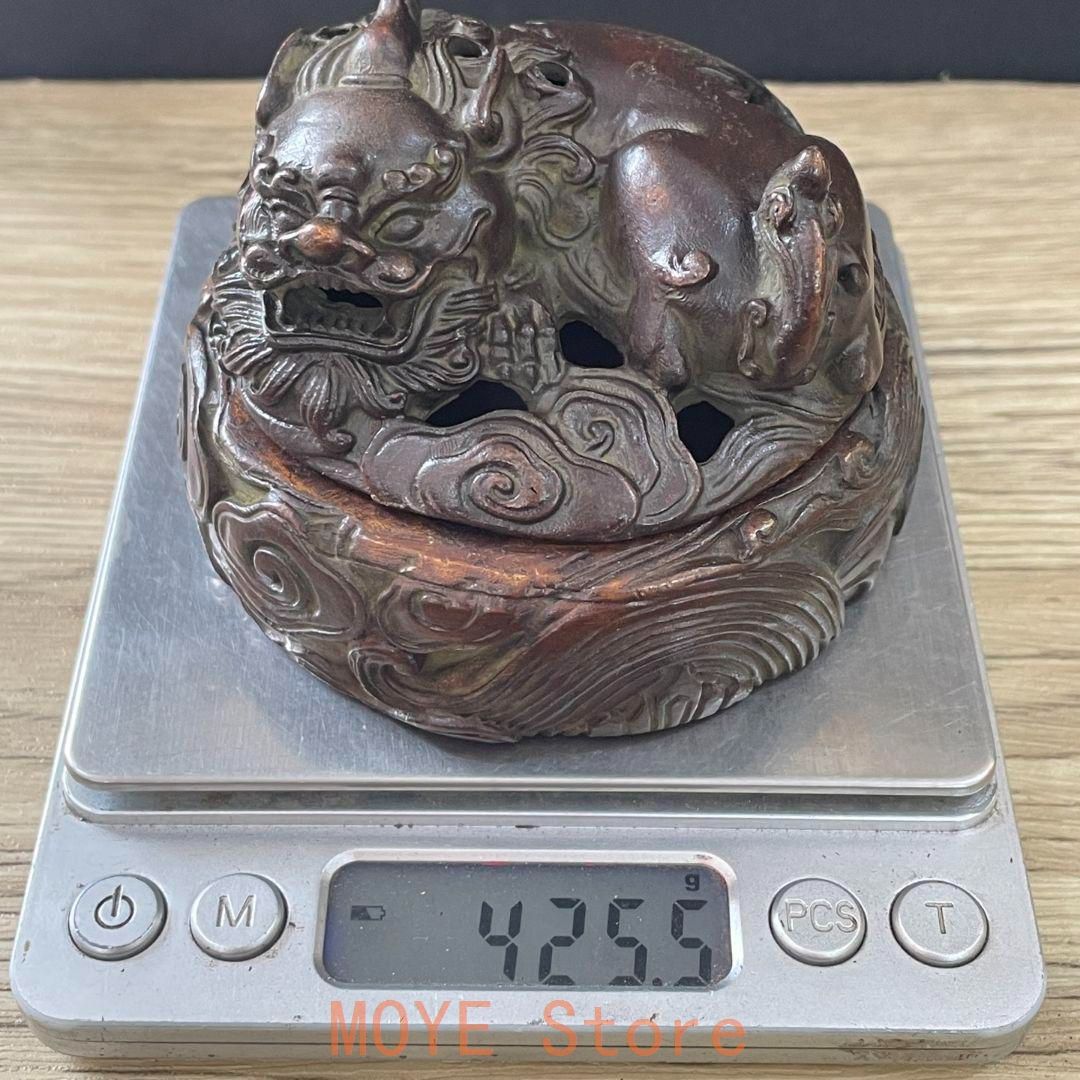 銅器 香炉 祥雲瑞獣文様薫香炉 香道具 茶道薫炉 茶道具 装飾品 工芸品