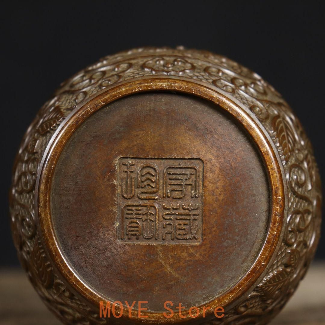 銅 細工 龍鳳茶壺 茶道具 香道具 装飾品 工芸品 ファッション 置物