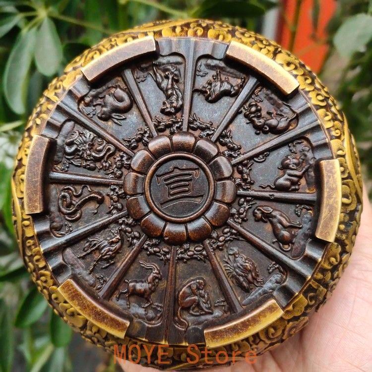 銅器 香炉 四大神獣彫花奉納炉 線香炉 香道具 茶道具 装飾品 工芸品