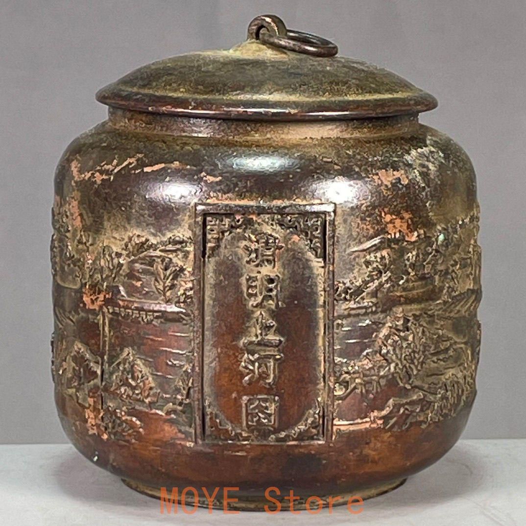 銅器 清明上河図茶壺 茶道具 香道具 装飾品 工芸品 置物 - メルカリ