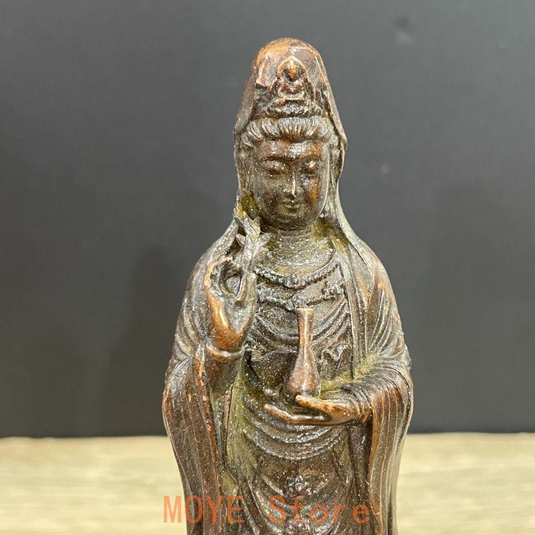 仏教美術 仏像 観世音菩薩 小仏像 銅製 銅器 - メルカリ