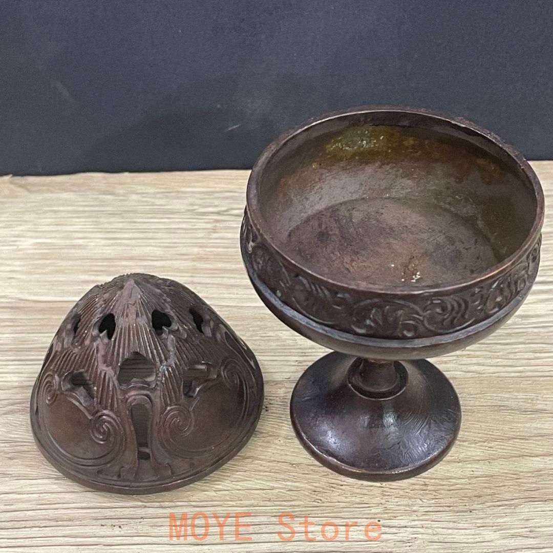 銅製 博山炉 檀香炉 室内アロマ炉 茶道具 香道具 装飾品 工芸品 置物