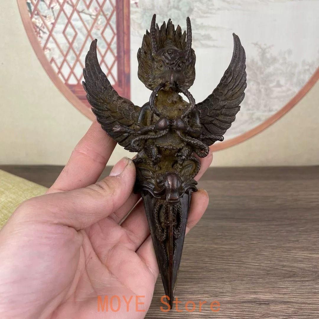 銅器 大鵬金翅鳥智慧迦楼羅鳥金剛杵 鎮宅 辟邪 開運 風水 招財 工芸品