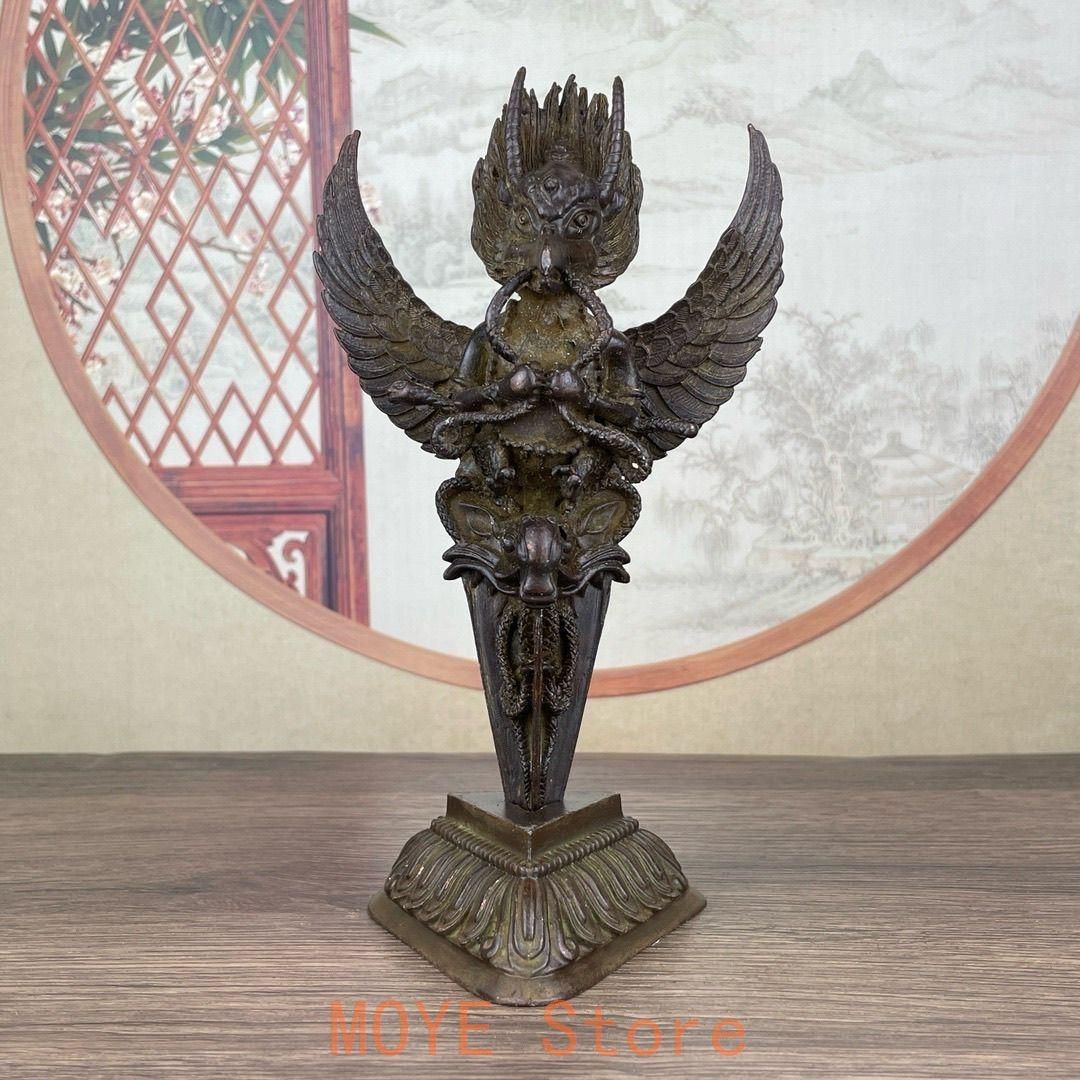 銅器 大鵬金翅鳥智慧迦楼羅鳥金剛杵 鎮宅 辟邪 開運 風水 招財 工芸品