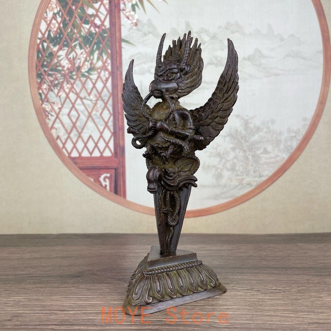 銅器 大鵬金翅鳥智慧迦楼羅鳥金剛杵 鎮宅 辟邪 開運 風水 招財 工芸品