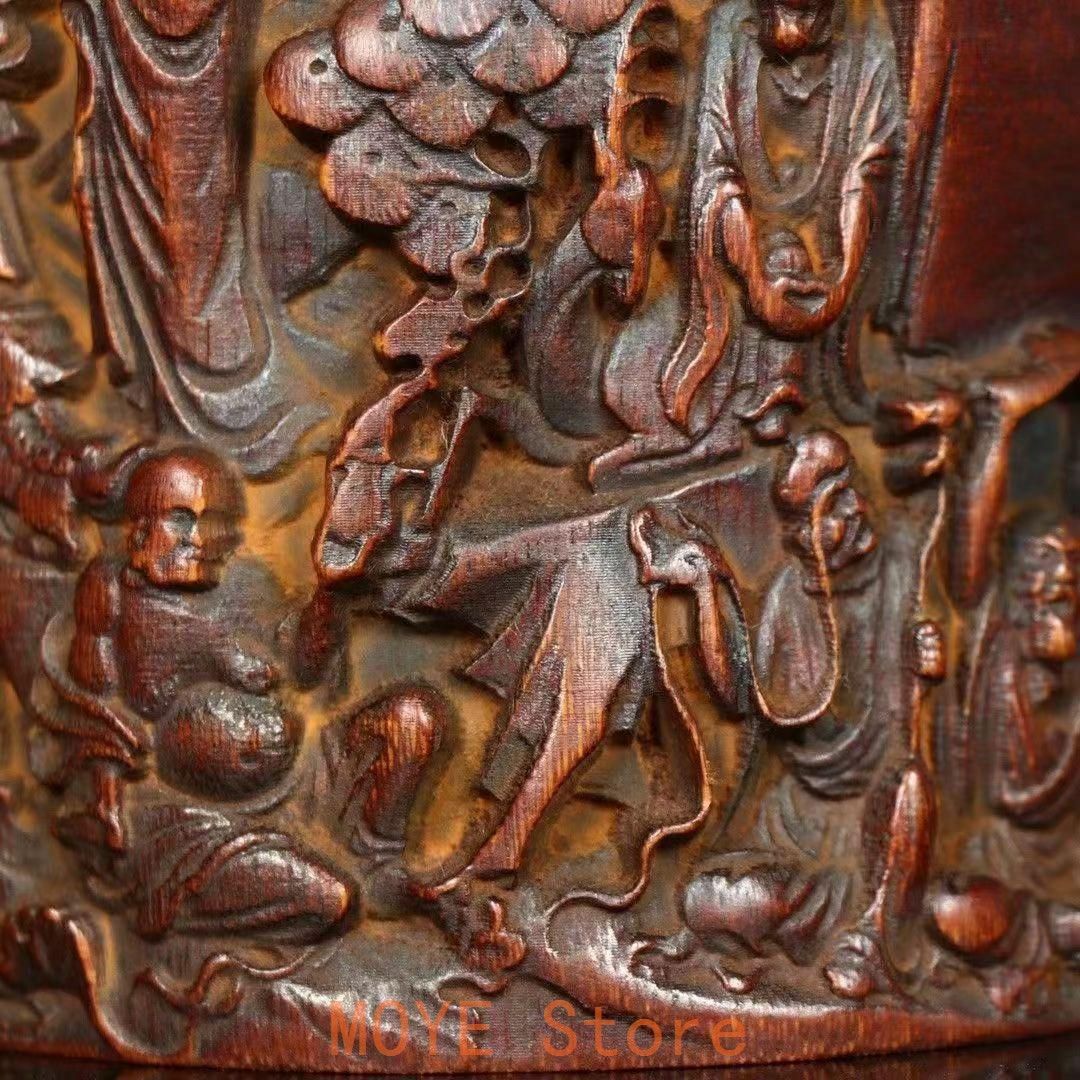 手作り 竹彫り十八羅漢筆箱 文房置物・案頭の通販｜adil66.org