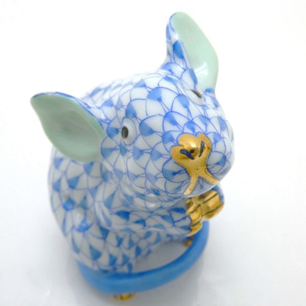 HEREND フィギュリン ねずみ 干支 フィッシュネット エカイユ 鱗