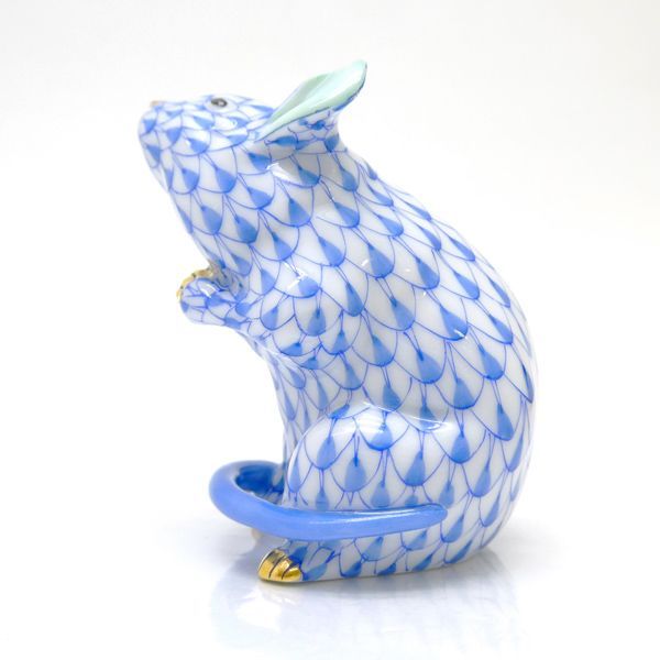 HEREND フィギュリン ねずみ 干支 フィッシュネット エカイユ 鱗