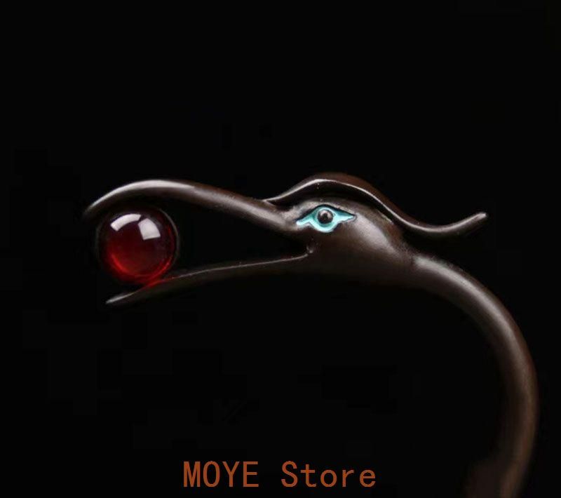 銅 細工 鶴蓮華薫製香炉 炉弔り 執務室 応接間 茶室 書斎薫香炉 工芸品