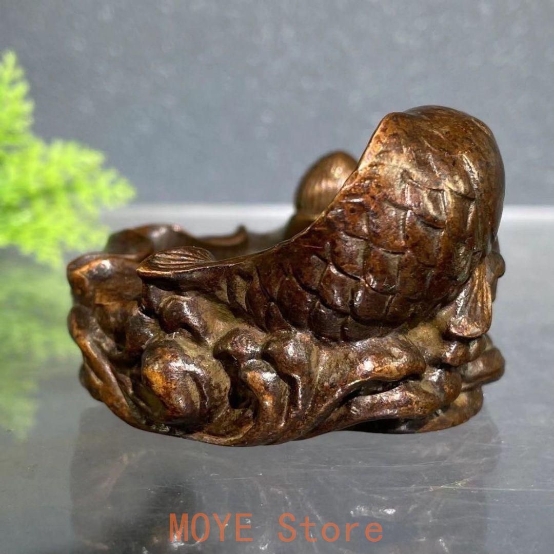 銅製 竜戯珠の灰皿 書道具 文房具 装飾品 工芸品 美術品 銅細工 九龍皿 書道具 文房具 装飾品 工芸品 美術品 置物 銅細工 九龍