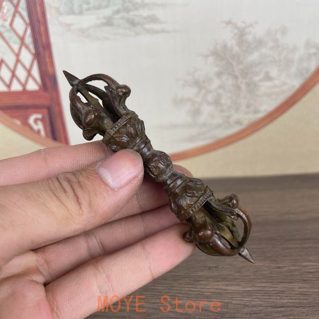 銅製 金剛杵 普巴杵 金剛尖 降魔杵 鎮宅 辟邪 開運 風水 招財 置物工芸