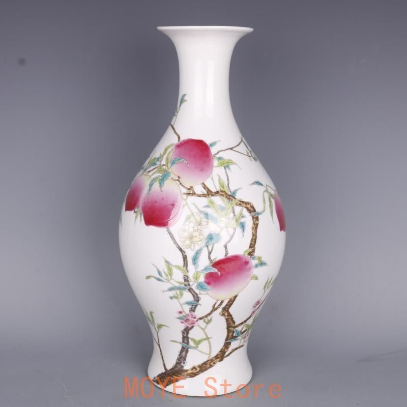 清乾隆青花寿桃紋花瓶 景徳鎮 陶磁器 装飾品 現代工芸品美術品 置物 清乾隆青花寿桃紋花瓶 景徳鎮 陶磁器 装飾品 現代工芸品美術