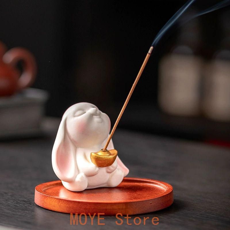 陶磁器 小兎香炉 香挿し 茶道具 香道具 装飾品 工芸品 置物 - メルカリ