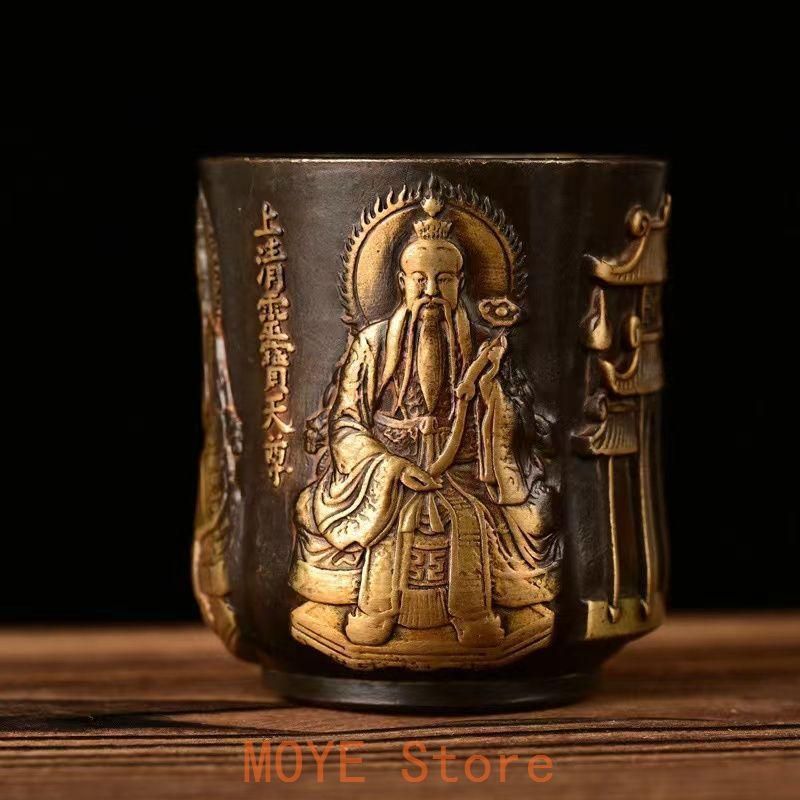 銅 細工 道家供杯 三清道祖神像 三清観勅水杯 仏堂 置物 工芸品 - メルカリ