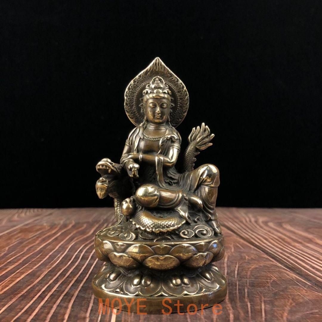 銅器 仏教美術  送子観音菩薩   工芸品美術品 置物 仏教美術 仏像 観音菩薩 騎龍観音菩薩仏像 仏堂 奉納 銅製品 工芸品