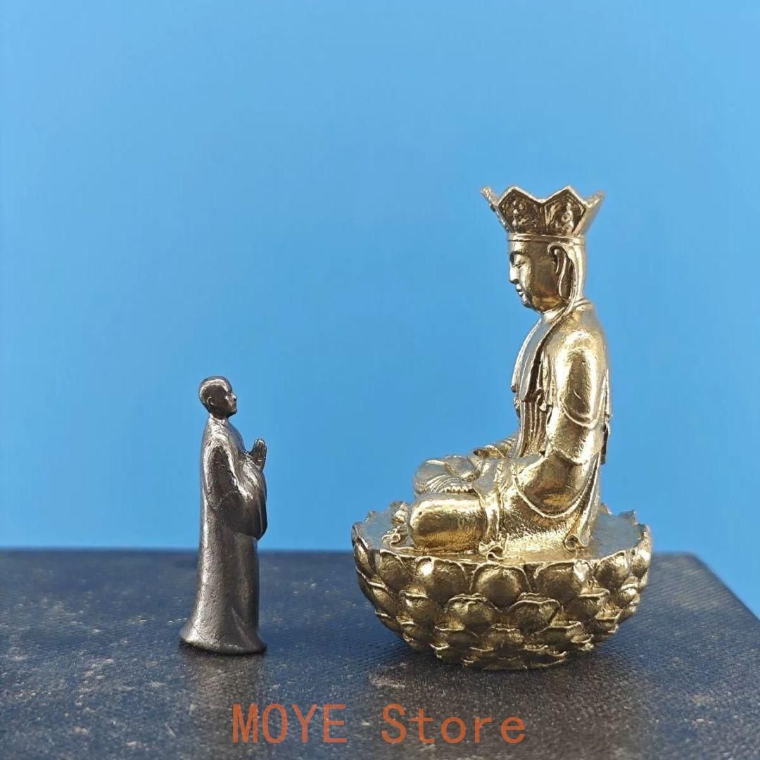 仏教美術 仏像 小仏像 小坊主拝地蔵王菩薩仏像 装飾品 工芸品 置物