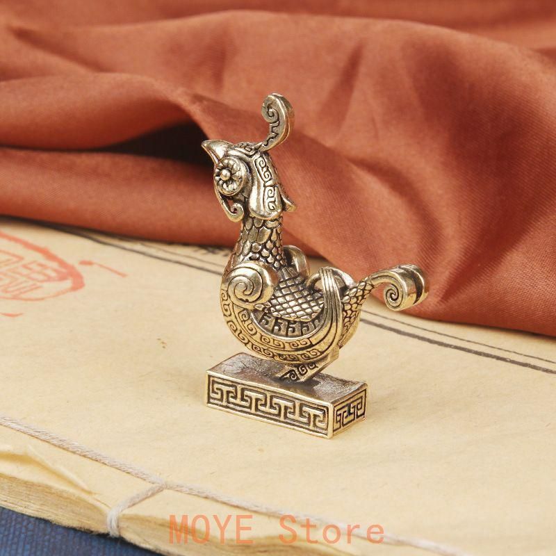 銅製 印章 四神獣朱雀印章 太陽神鳥 書道具 文房具 装飾品 工芸品 置物