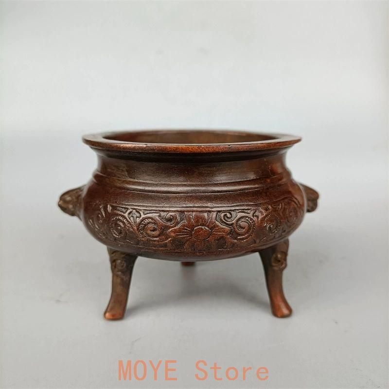 銅器 香炉 三足鼎炉 彫花香炉 線香 盤香 供仏炉 工芸品 置物 - メルカリ