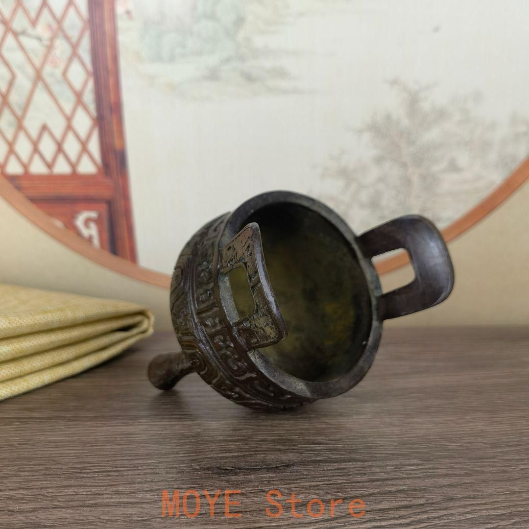 香炉 三足双耳銅鼎 線香炉 仏堂供養炉 装飾品 工芸品 置物 - メルカリ