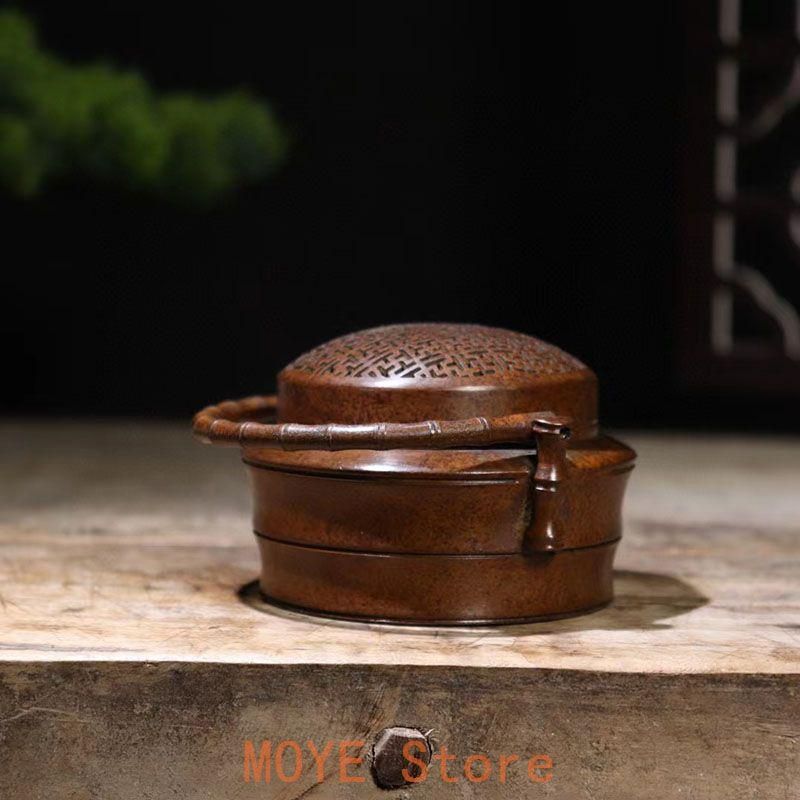 銅製 提梁暖手炉 竹節手提げ暖手炉 香炉 香道具 装飾品 工芸品 置物 銅製 提梁暖手炉 竹節手提げ暖手炉 香炉 香道具 装飾品 工芸品 置物