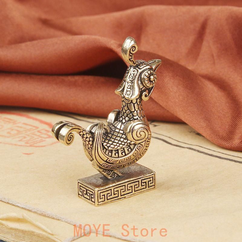 銅製 印章 四神獣朱雀印章 太陽神鳥 書道具 文房具 装飾品 工芸品 置物