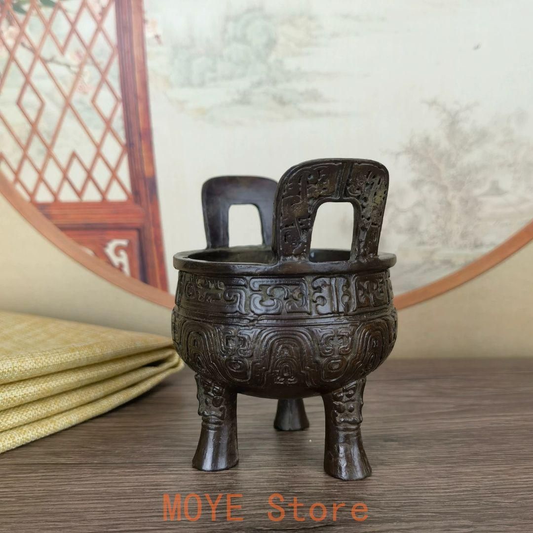 香炉 三足双耳銅鼎 線香炉 仏堂供養炉 装飾品 工芸品 置物 - メルカリ