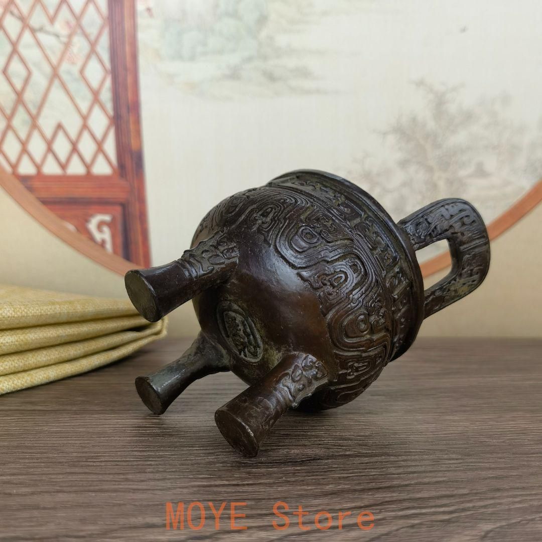 銅器 香炉 双龍耳蓮華香炉 三足鼎 仏堂挿香香炉 双龍炉 装飾品 工芸品 置物 銅器 香炉 双龍耳蓮華香炉 三足鼎 仏堂挿香香炉 双龍炉 装飾品 工芸品