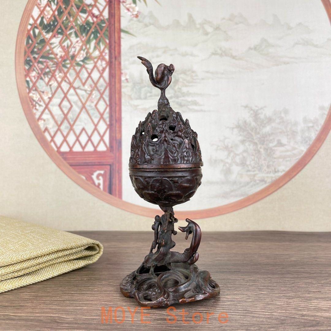 銅器 香炉 朱雀博山炉 茶室 書斎 香り炉 装飾品 工芸品 置物 - メルカリ