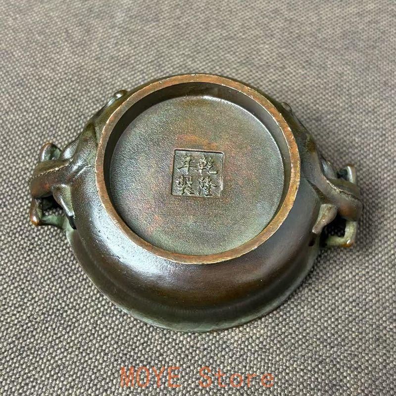 銅製 チ竜耳筆洗 供盤 将軍碗 銅香炉 灰皿 文房具 装飾品 工芸品 置物