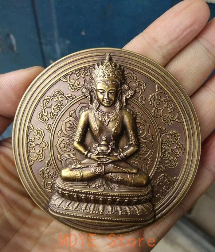 銅器 薬師仏蓮華座 八大法器 仏像仏札 開運 風水 招財 置物 工芸品