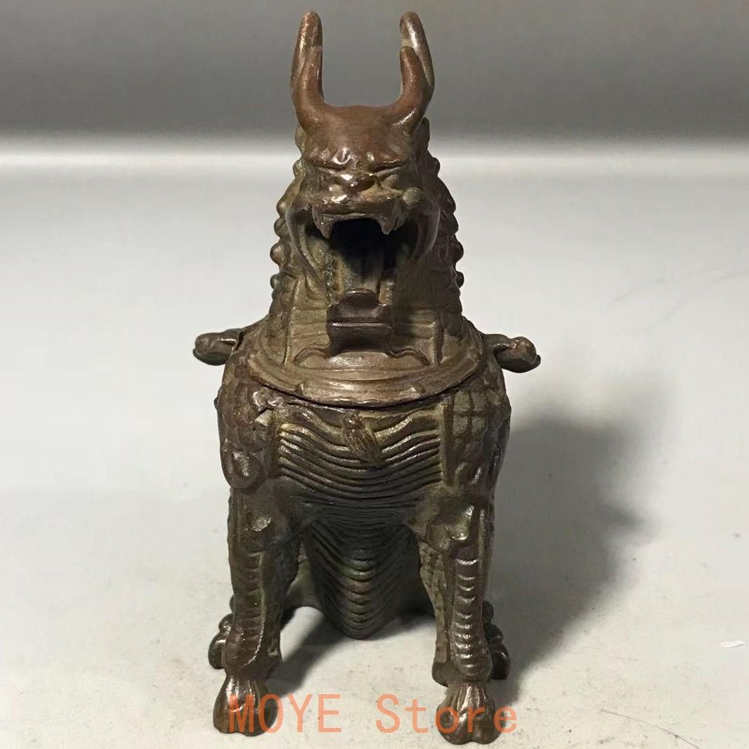 銅製 香炉 麒麟檀香薫香炉 茶道具 香道具 装飾品 工芸品 置物 - メルカリ