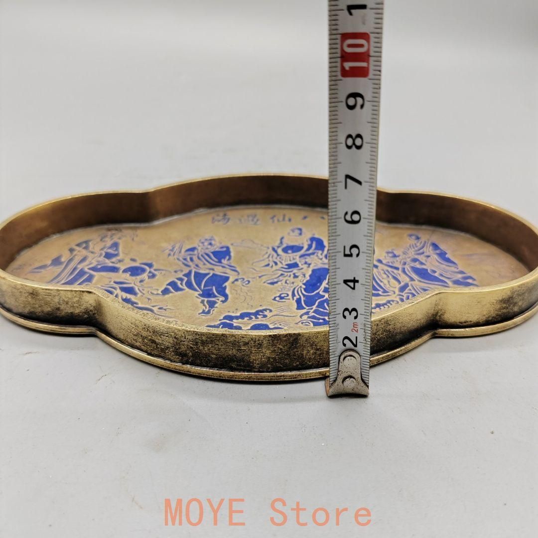 銅製 八仙過海盆 茶盤 乾泡台 茶道具 装飾品 現代工芸品 美術品 置物