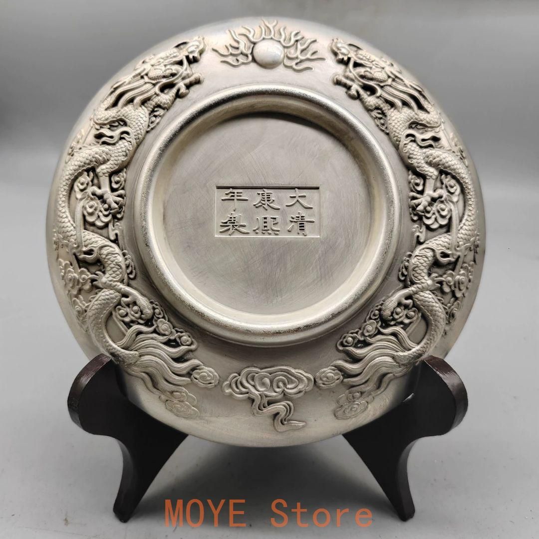 銅器 銅盤 双龍戯珠 財源盛盛 銅盤客間 書斎 事務室 装飾品 工芸品