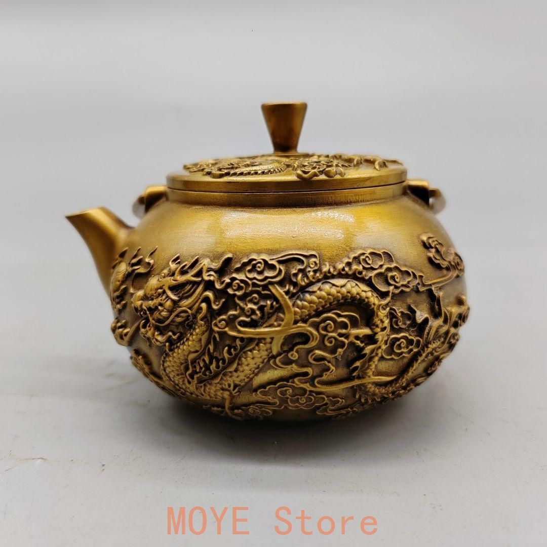 銅壺 置物 銅製 竜把鎏金壺 茶壺 酒壺 装飾品 工芸品 美術品 銅壺 置物 銅製 竜把鎏金壺 茶壺 酒壺 装飾品 工芸品