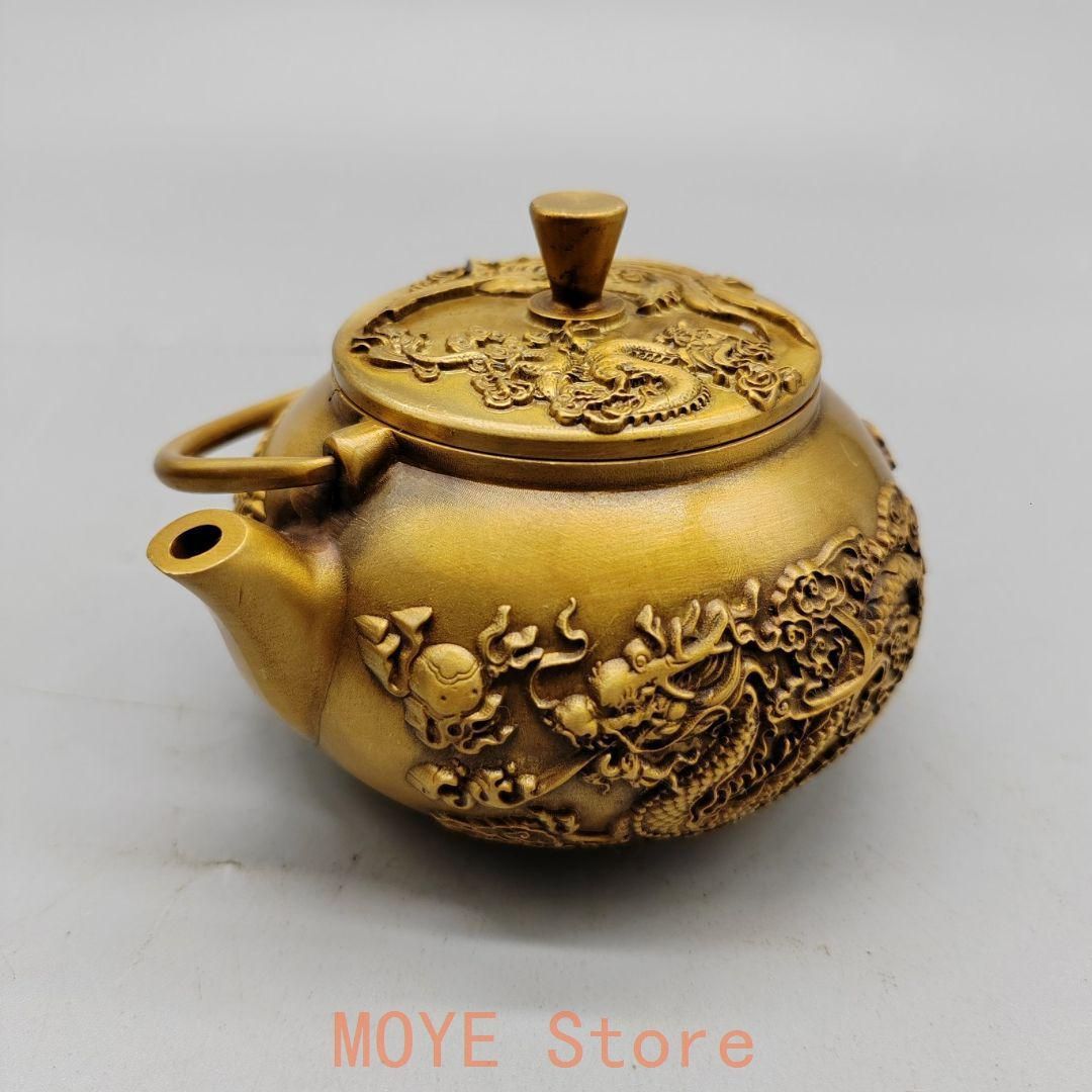 銅製 銅壺 龍鳳茶壺 徳利 手提げ壺茶道具 装飾品 工芸品 置物 - メルカリ
