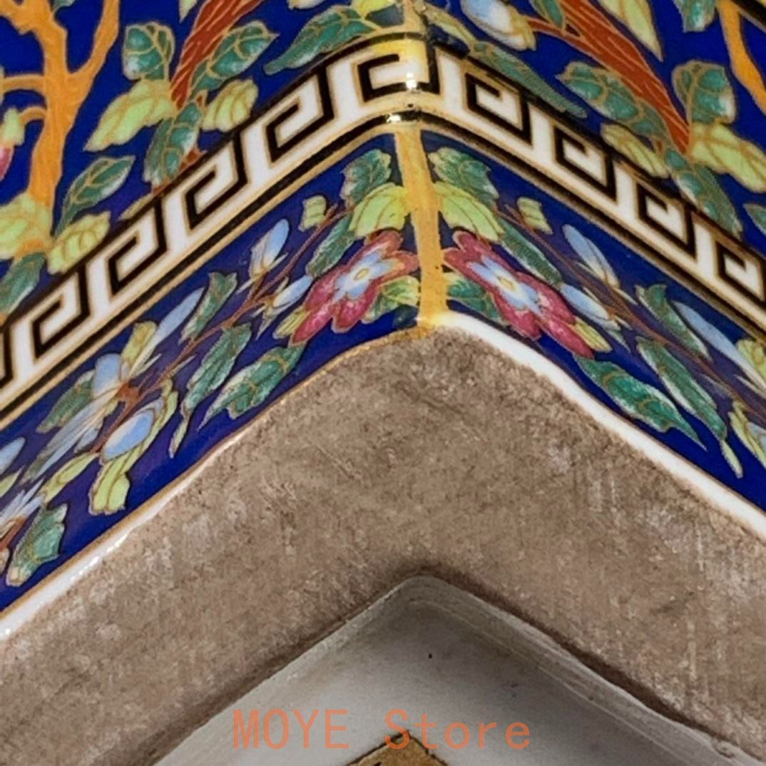 パステル琺瑯彩花鳥蒔絵四方尊瓶 景徳鎮 陶磁器 装飾品 現代工芸品