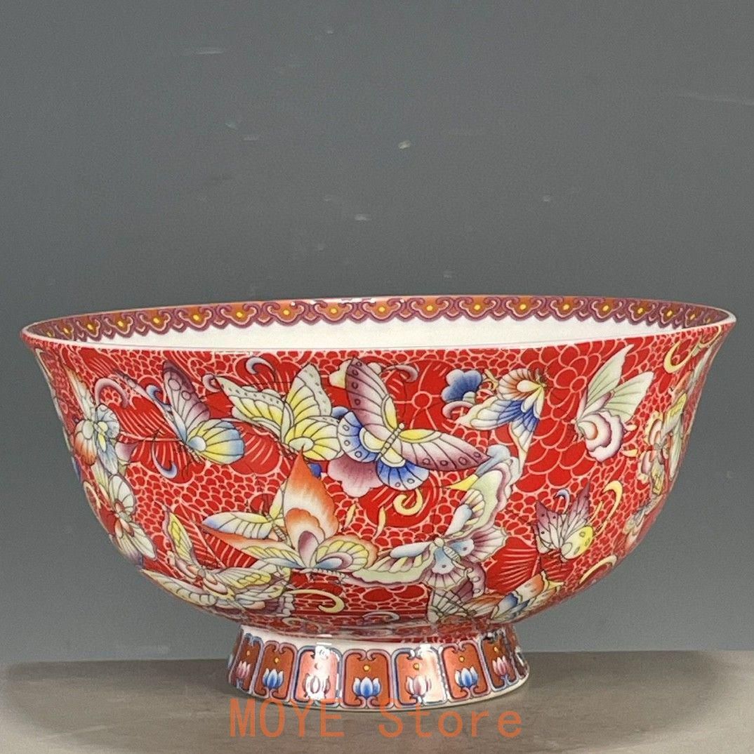 乾隆磁器琺瑯彩花果紋花口瓶 景徳鎮 陶磁器 装飾品 現代工芸品 美術品 置物 清乾隆磁器琺瑯彩花碗 景徳鎮 陶磁器 装飾品 現代工芸品 美術品 置物