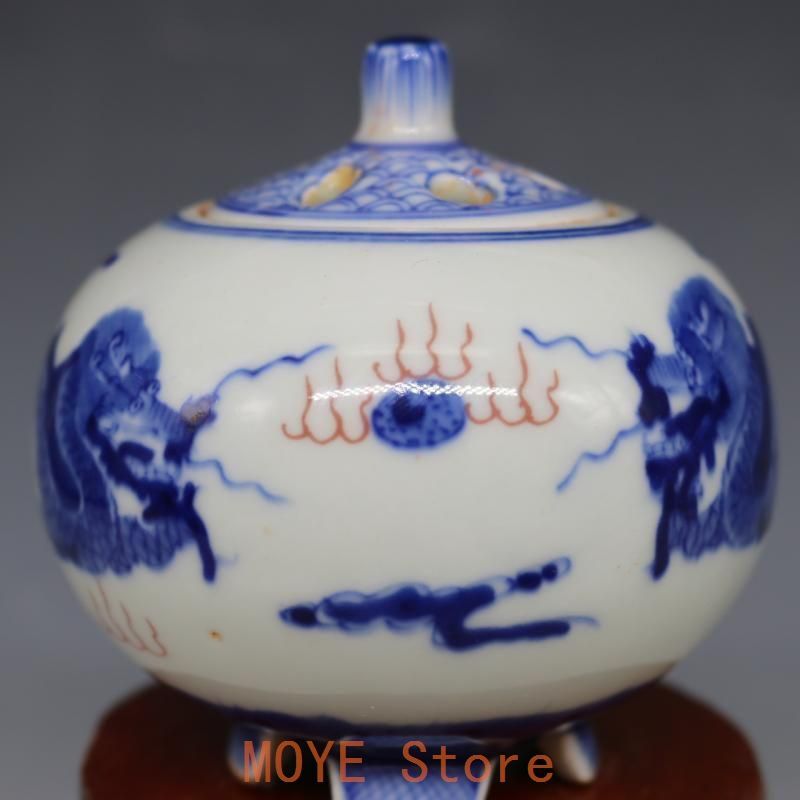清康煕青花竜紋香炉 茶道具 香道具 装飾品 現代工芸品 置物 清康煕青花竜紋香炉 茶道具 香道具 装飾品 現代工芸品 置物 中国