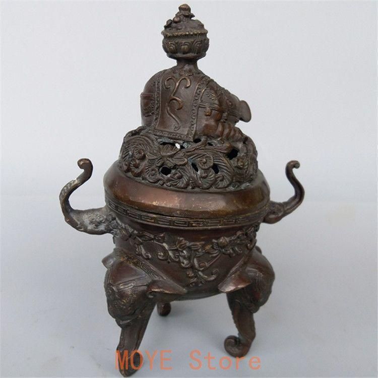 銅器 香炉 吉祥象薫香炉 仏堂香具茶台 置物 装飾品 工芸品 - メルカリ