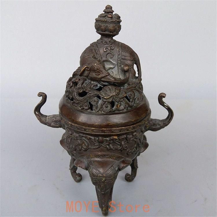 銅器 香炉 吉祥象薫香炉 仏堂香具茶台 置物 装飾品 工芸品 - メルカリ