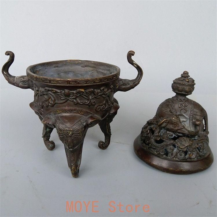 銅器 香炉 吉祥象薫香炉 仏堂香具茶台 置物 装飾品 工芸品 - メルカリ