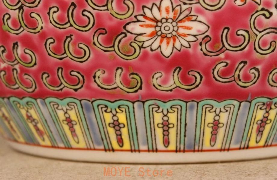 万寿無疆スイカ缶お 茶缶 景徳鎮 陶磁器 装飾品 現代工芸品美術品 置物