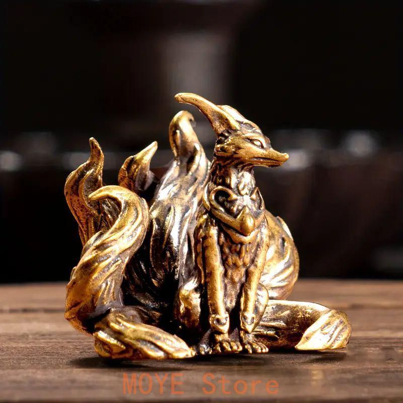 銅 細工 九尾狐 茶道茶寵 蓋置 装飾品 工芸品 置物 - メルカリ