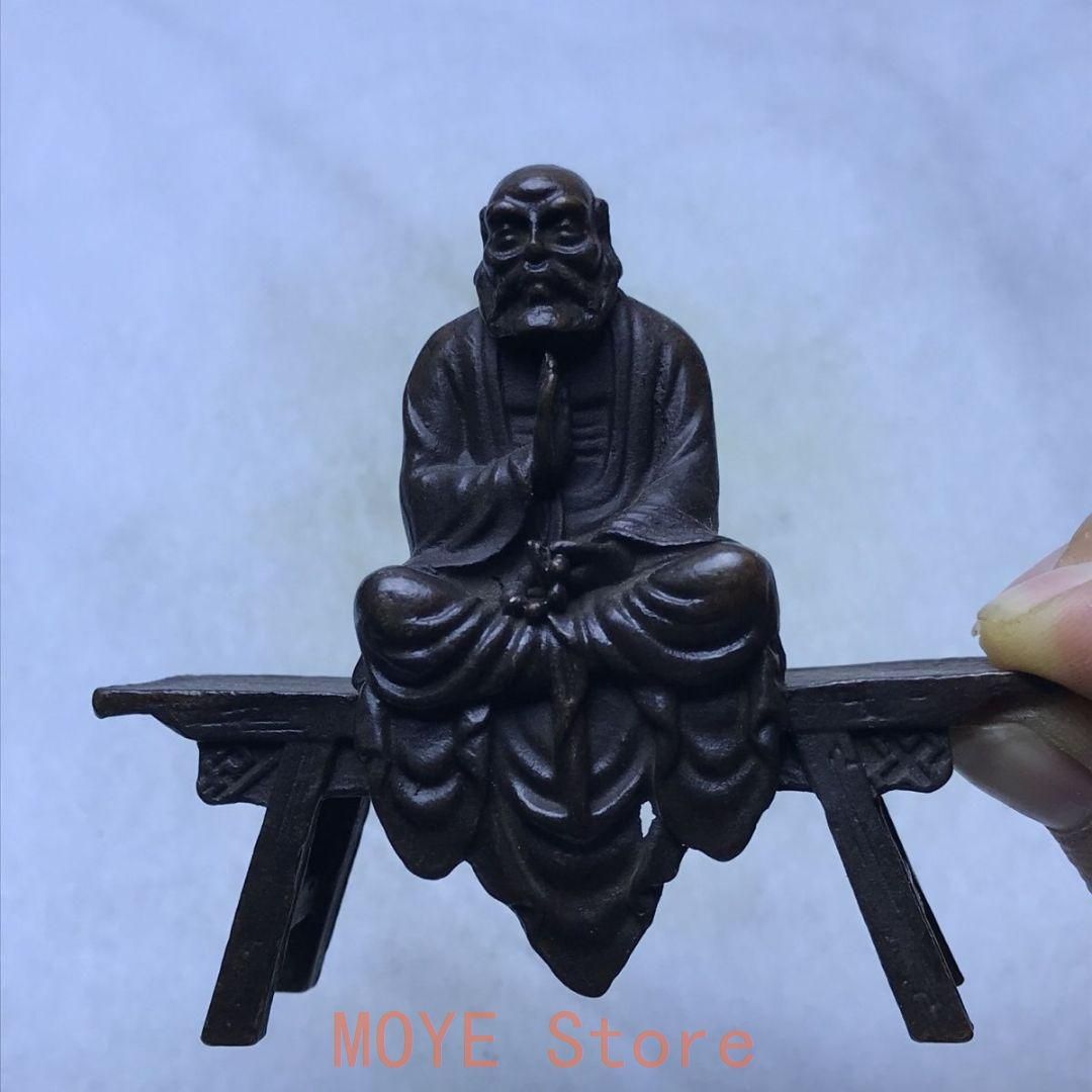 仏教美術　古銅　達磨像　仏像　頭俑　台座付　V　7785A KAITO仏教美術 古銅 達磨像 仏像 頭俑 台座付 V 7785A 仏教美術 古銅